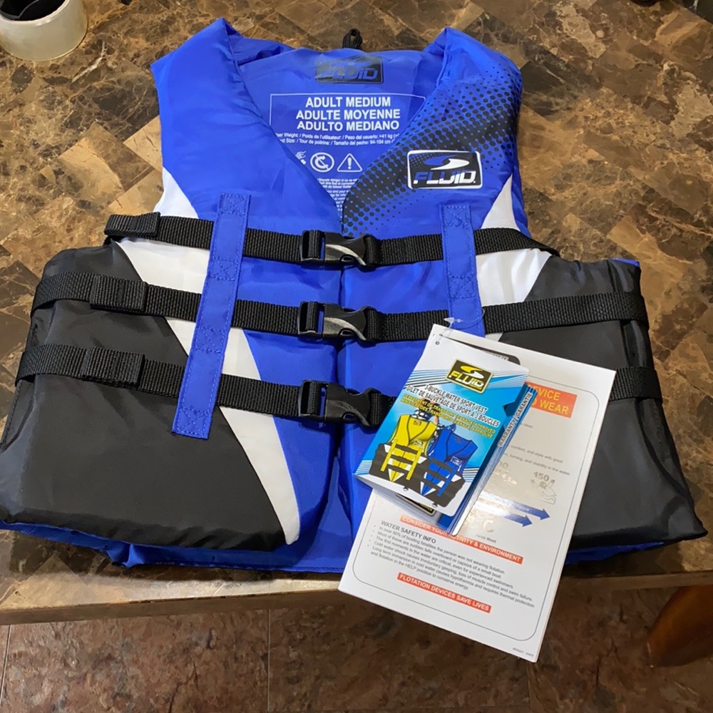 Fluid Adult BNWT Life Jacket Size M